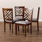 Baxton Studio Caron Grey Upholstered Walnut Wood 4-Piece Dining Chair Set 161-9881 - alternate 4